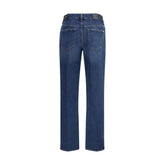7FOR Blue Cotton Straight-Leg Jeans